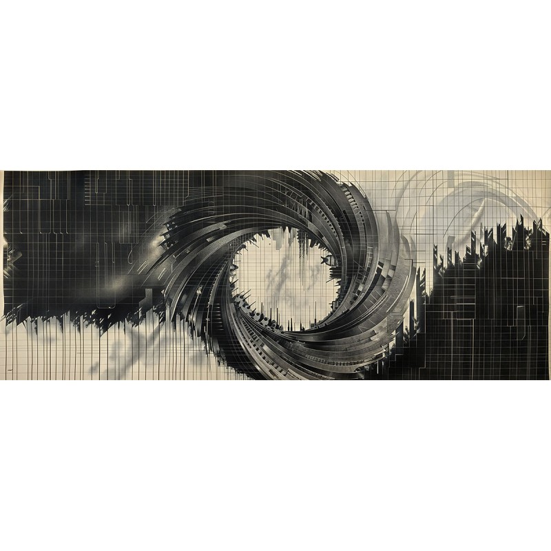 Graphite No2 - Collection Spirales (Impression Aluminium 105x40cm)