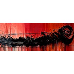 Rouages rouges - Collection Silhouettes (Impression Aluminium 105x40cm)