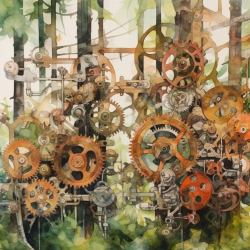 Clockwork Forest (Toile 30x30)